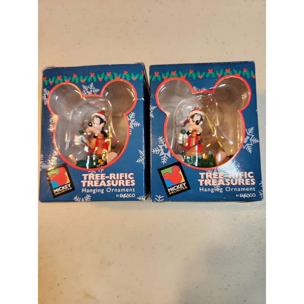 Disney Mickey Unlimited Tree Rific Treasures Goofy Hanging Ornament New Set of 2